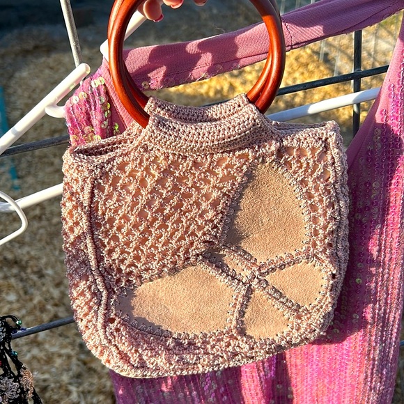 Nine West Dusty pinkBag  NWOT ! perfect for spring or summer mesh & suede inlay - Picture 2 of 5